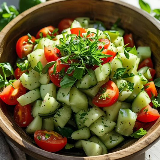 This Smashed Cucumber & Tomato Salad Is the Coolest Summer Fusion