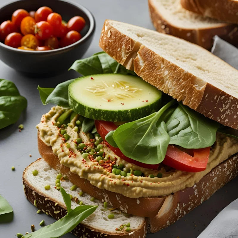 Power Up Your Lunch: The Ultimate Veggie & Hummus Sandwich for Energy, Fiber & Flavor