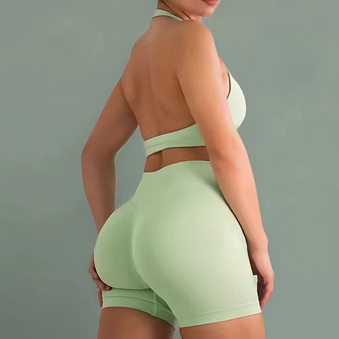 Дамски изрязан йога комплект две части (1+1)